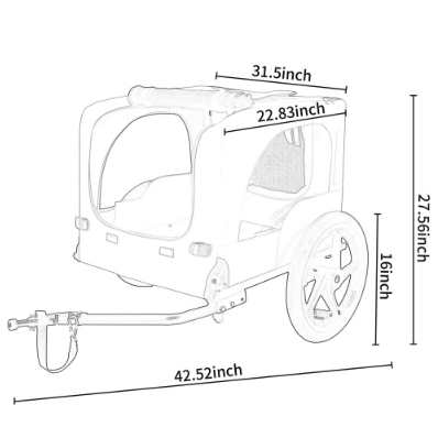 Heavy Duty Collapsible Pet Bike Trailer